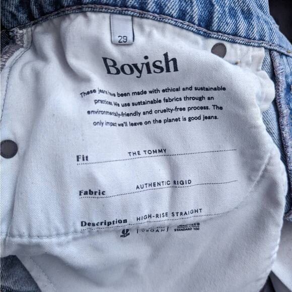 Boyish The Tommy Straight Leg Distressed Jeans in Great Dictator Wash, Size 29 - Picture 10 of 11